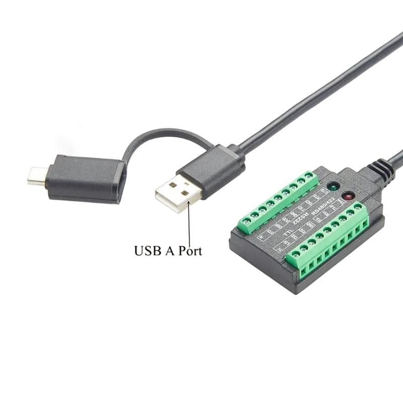 Conversor isolado USB para RS232/485/422/TTL de grau industrial com cabo serial FT232RL USB-C para RS232 com chip FTDI